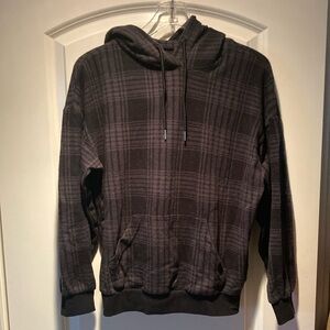 Plaid Black Hoodie Sweater